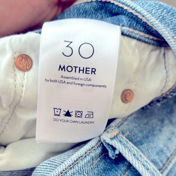 MOTHER Denim High Waisted Rider Ankle Fray Jeans In Party Like A Pirate Size 30 - Picture 6 of 9
